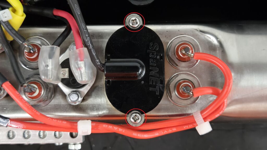 Sensor with screws circled